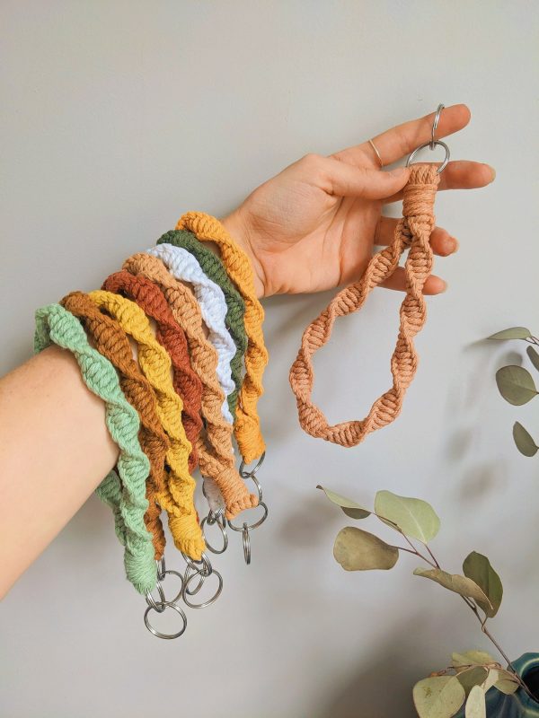 Macrame Spiral Keychain Wristlet