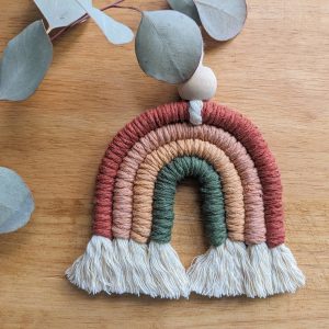 Macrame Rainbow, Car Rainbow, Mini Wall Hanging, Car Charm, Rainbow Hanging