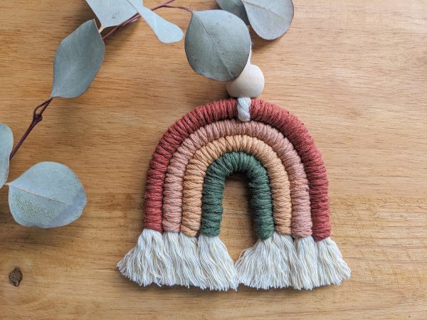 Macrame Rainbow, Car Rainbow, Mini Wall Hanging, Car Charm, Rainbow Hanging