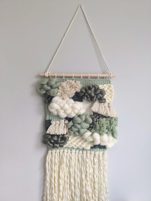 Weave wall hanging, boho tapestry, Macrame wall hanging, Green boho wall hanging