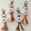 Macrame mini keychain, Macrame Flower keychain, Mini Flower Keychain, Fall Flower Keychains - Image 2