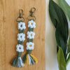 Macrame Keychain Flowers, flower keyring, macrame accessory - Image 3