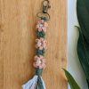 Macrame Keychain Flowers, flower keyring, macrame accessory - Image 5