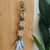 Macrame Keychain Flowers, flower keyring, macrame accessory - Image 4