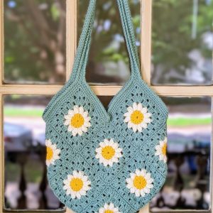 Crochet Granny Square Bag / Flower Crochet bag / Boho bag / Crossbody bag / Crochet purse / Shoulder bag / Hippie bag / Crochet tote bag