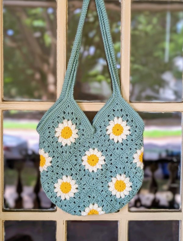 Crochet Granny Square Bag / Flower Crochet bag / Boho bag / Crossbody bag / Crochet purse / Shoulder bag / Hippie bag / Crochet tote bag
