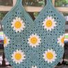 Crochet Granny Square Bag / Flower Crochet bag / Boho bag / Crossbody bag / Crochet purse / Shoulder bag / Hippie bag / Crochet tote bag - Image 2