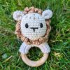Animal Crochet Rattle, Custom Baby Shower Gift, Wooden Rattle Ring, Newborn Gift, Teether Rattle, Rattle with Grip Ring - Image 2