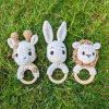 Animal Crochet Rattle, Custom Baby Shower Gift, Wooden Rattle Ring, Newborn Gift, Teether Rattle, Rattle with Grip Ring - Image 5