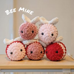 Valentine's Crochet Bee | Soft Amigurumi | Crochet Love Bee | Handmade Plushie | Valentine's Day Gift | Gift For Her