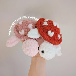 Crochet Valentines Day Sea Turtle | Soft Amigurumi Turtle | Valentine Gift | Heart Sea Turtle | Handmade Plushie | Valentine’s Day Plushie