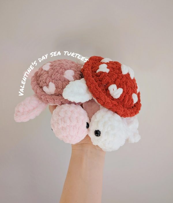 Crochet Valentines Day Sea Turtle | Soft Amigurumi Turtle | Valentine Gift | Heart Sea Turtle | Handmade Plushie | Valentine’s Day Plushie